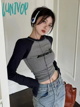 Lunivop Y2K Streetwear Slim Fit T Shirts Women Vintage Korean Fashion Casual Top Female Letter